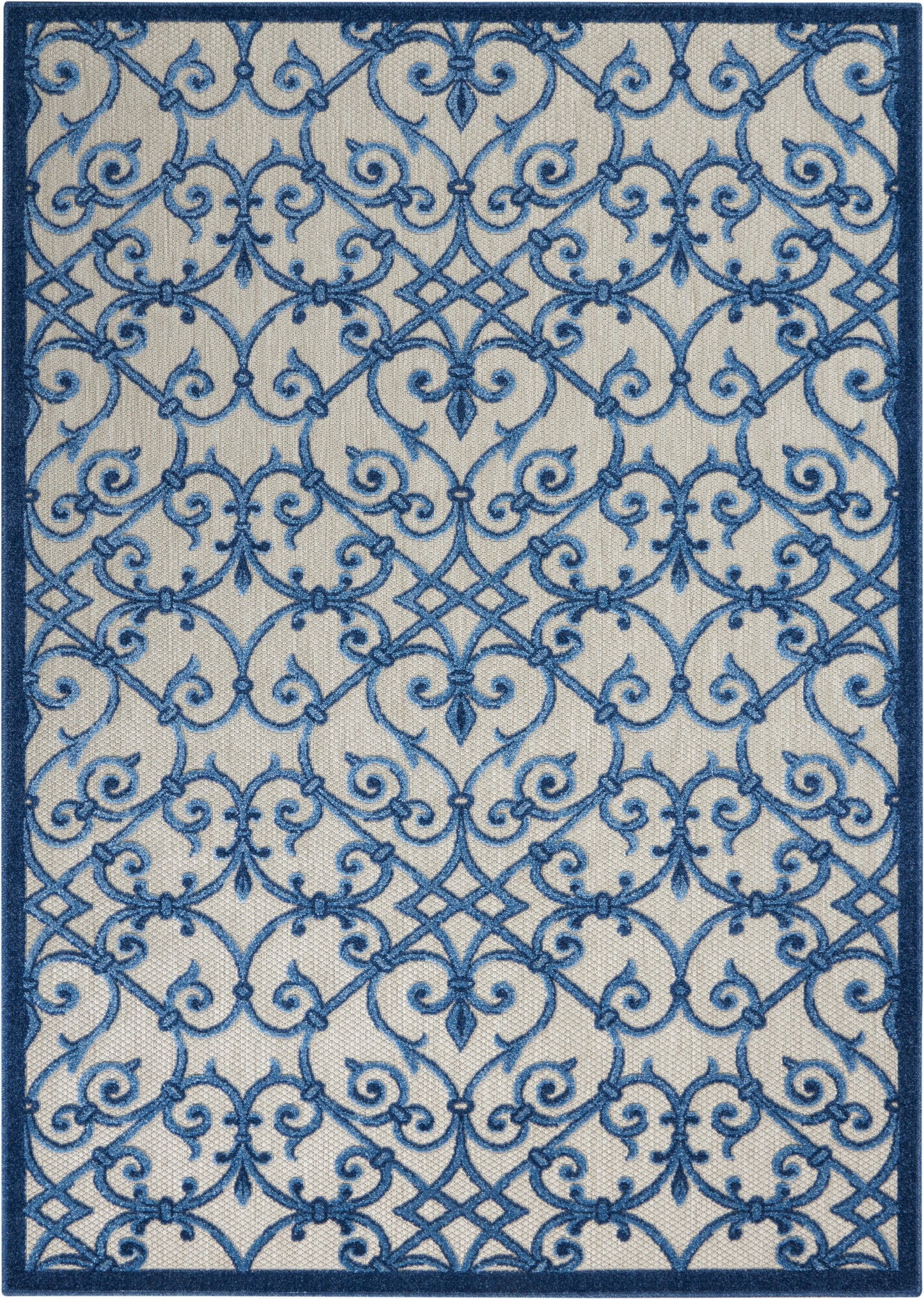 Nourison Home Aloha ALH21 Grey Blue Contemporary Power-loomed Rugs