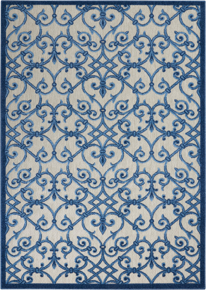 Nourison Home Aloha ALH21 Grey Blue Contemporary Power-loomed Rugs
