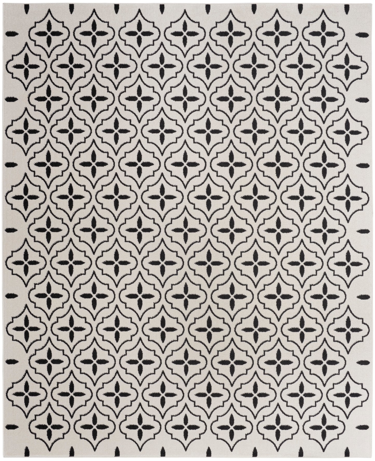 Nourison Home Nourison Essentials NRE04 Ivory Black Contemporary Power-loomed Rug