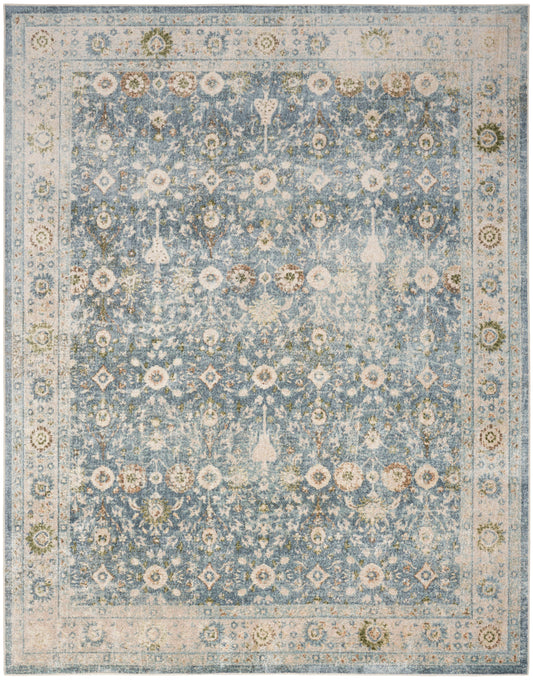 Nourison Home Astra Machine Washable  Teal Beige  Traditional