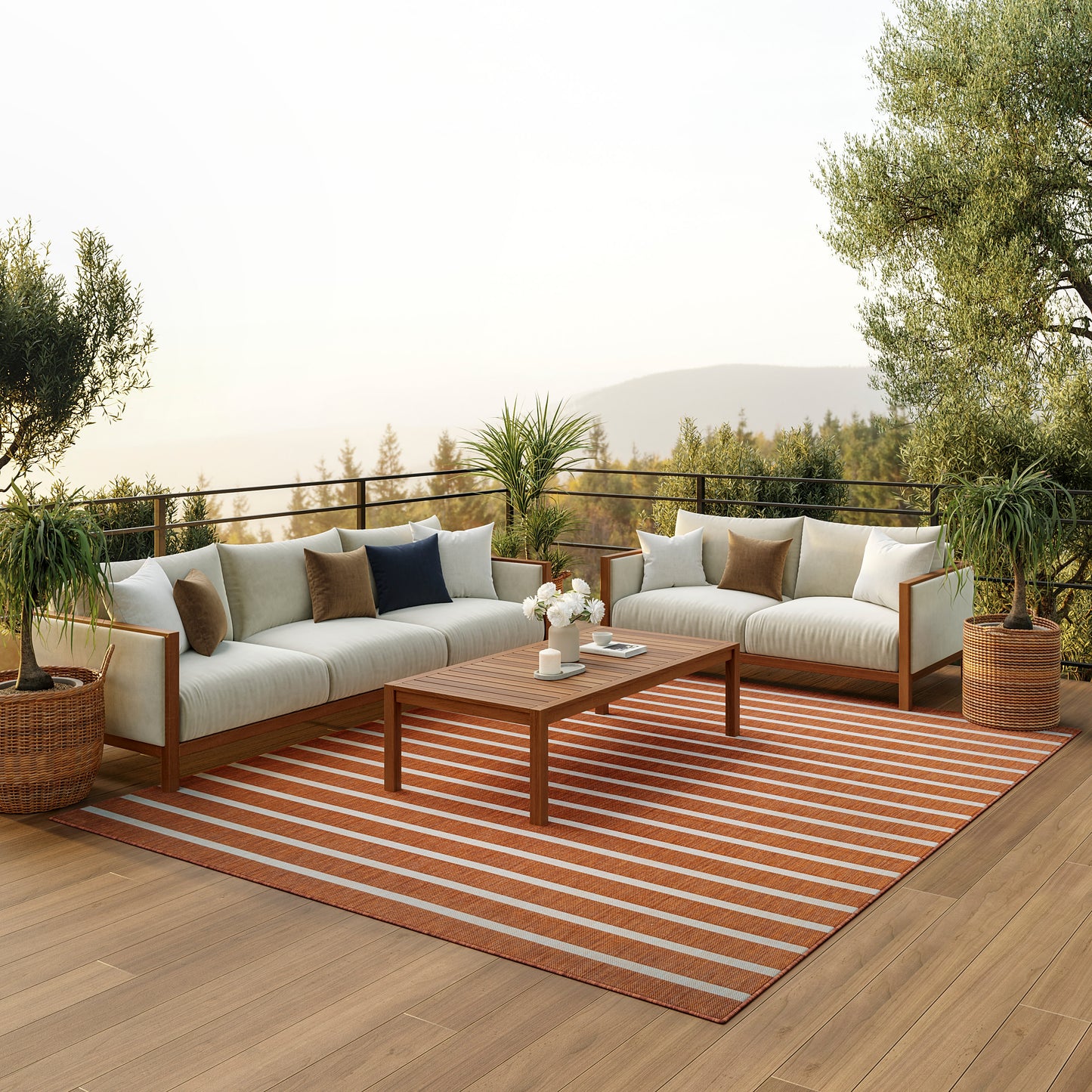 Nourison Home Positano  Terracotta Ivory  Contemporary