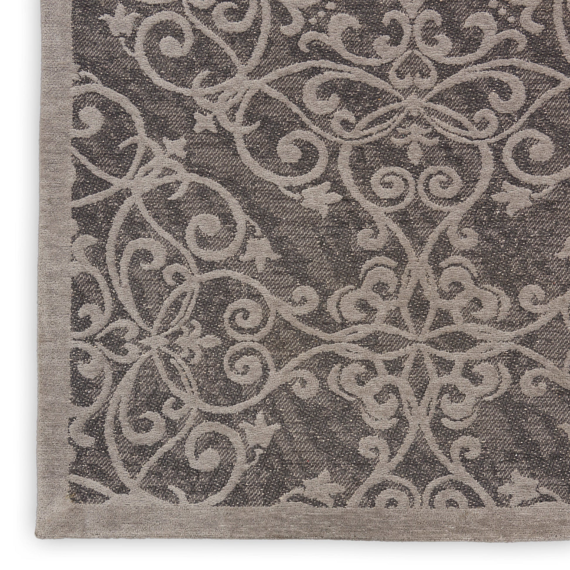 Nourison Home Damask  Grey  Traditional