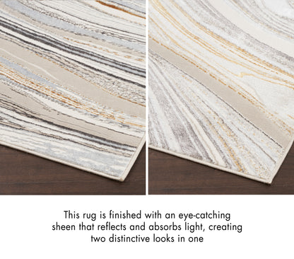 Nourison Home Glitz  Grey Gold  Contemporary