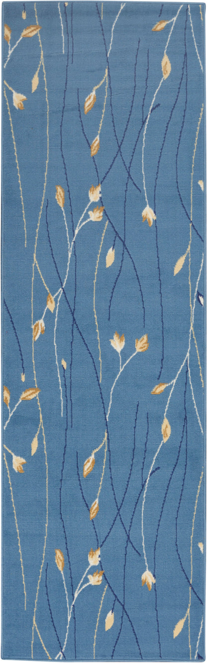 Nourison Home Grafix GRF15 Light Blue Contemporary Power-loomed Rug