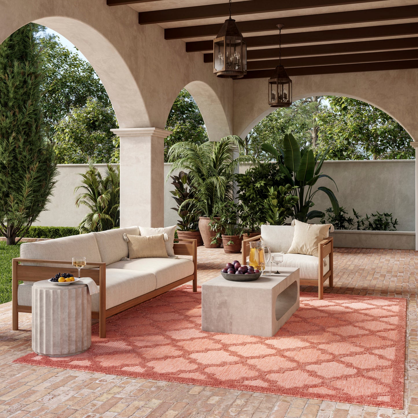 Nourison Home Easy Care  Coral Orange  Contemporary
