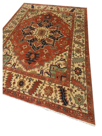 Artisan Helena Rust Beige Traditional Knotted Rug - Rugs - Artisan - Atlanta Designer Rugs