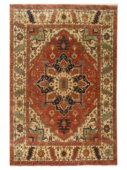 Artisan Helena Rust Beige Traditional Knotted Rug - Rugs - Artisan - Atlanta Designer Rugs