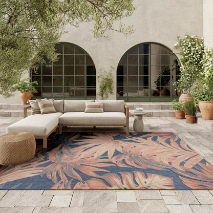 Nourison Home Aloha  Blue Rose  Contemporary