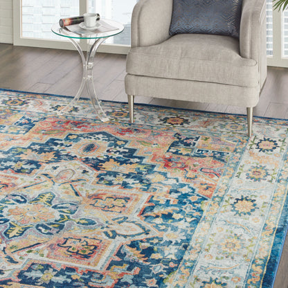 Nourison Home Ankara Global  Blue Multicolor  Traditional