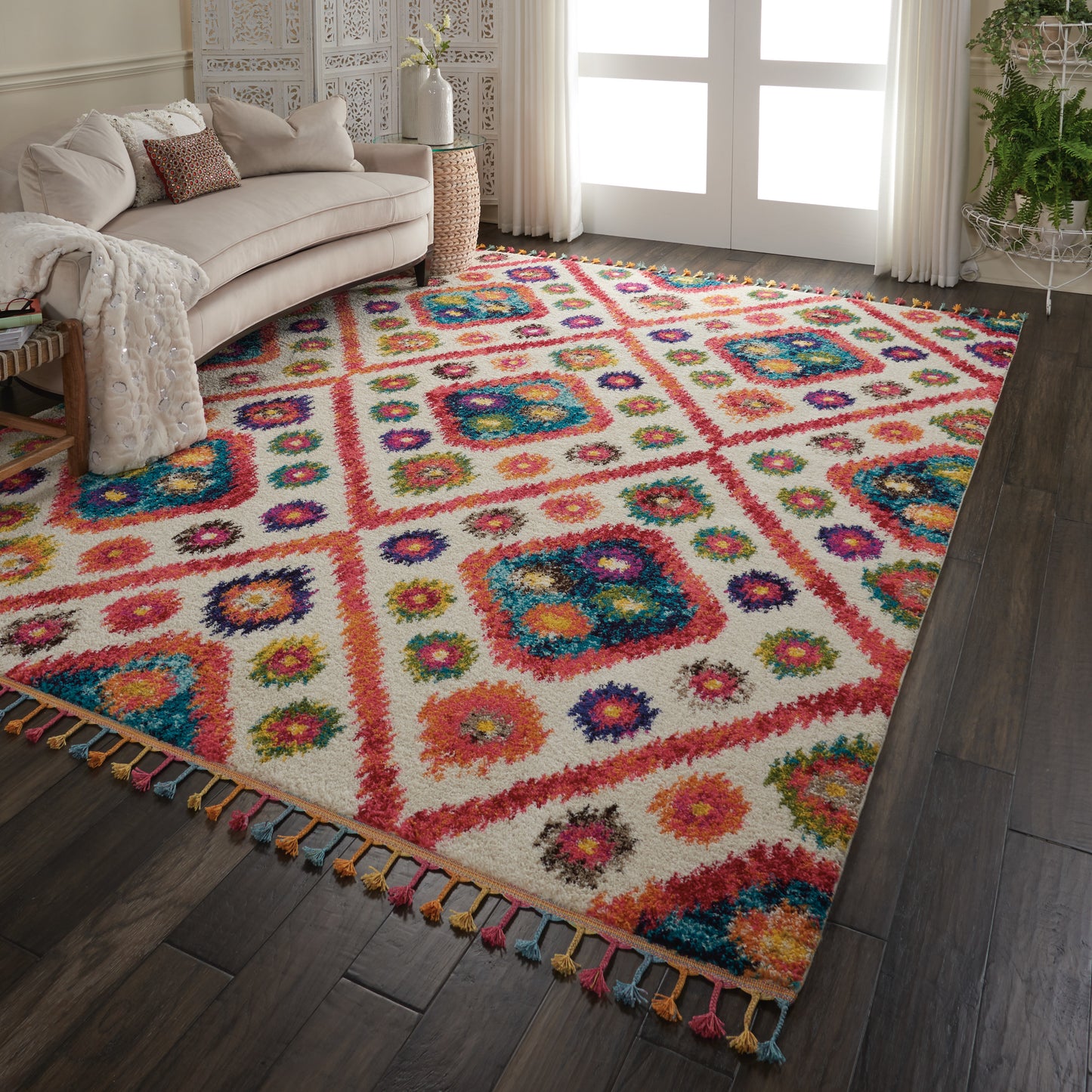 Nourison Home Nomad  Ivory Pink  Transitional