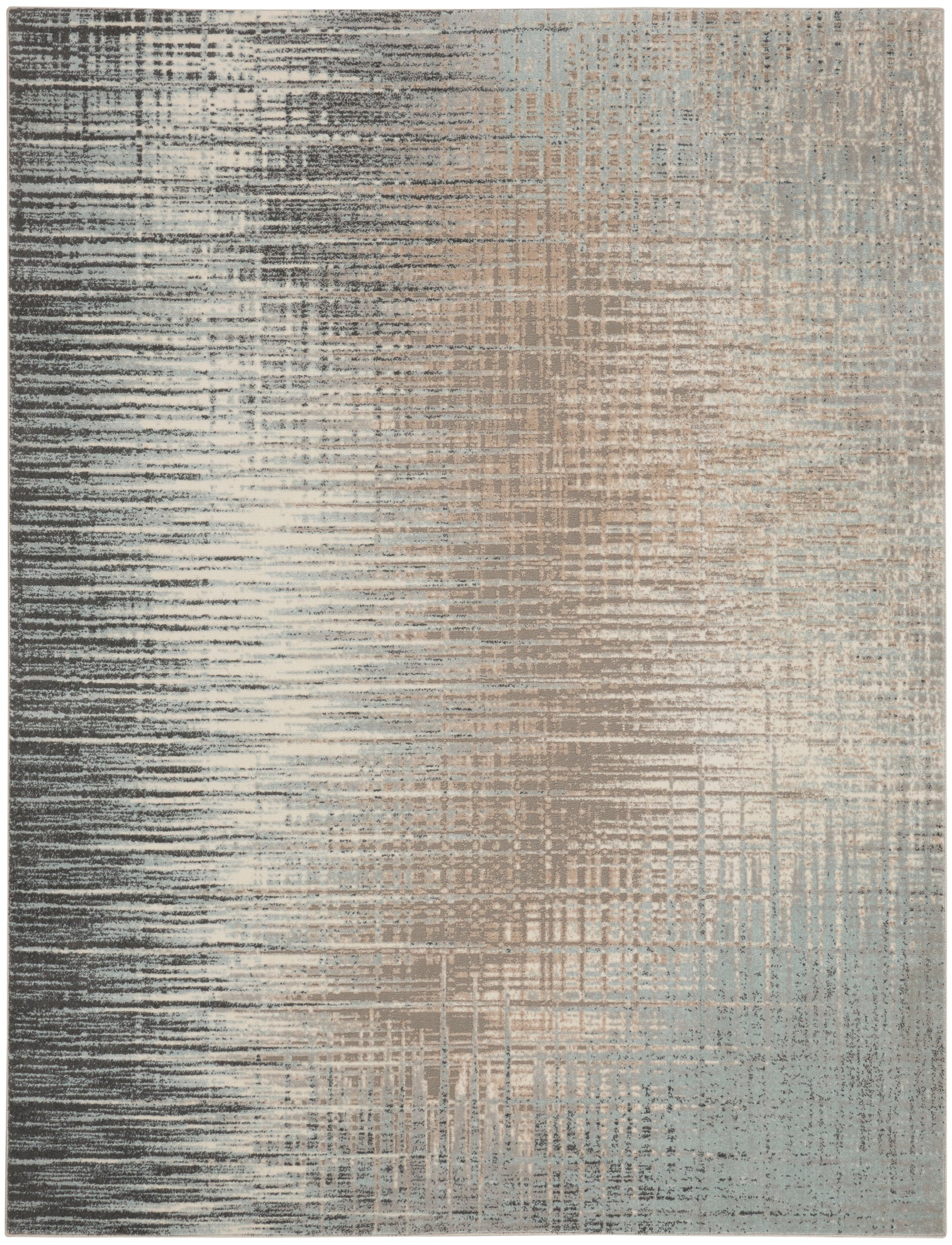 Nourison Home Marmara  Teal Grey  Contemporary