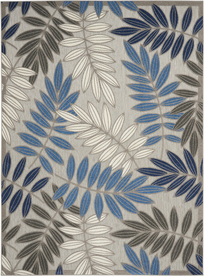 Nourison Home Aloha ALH18 Grey Blue Contemporary Power-loomed Rugs