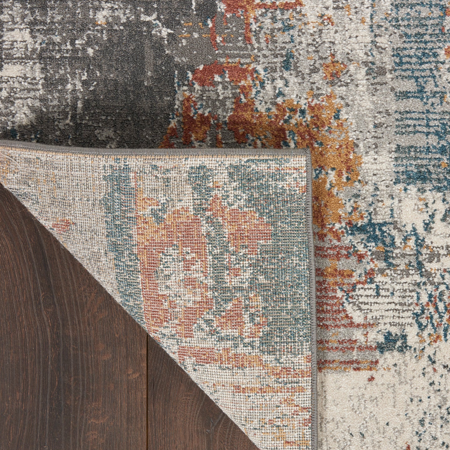Nourison Home Tangra  Grey Multicolor  Contemporary