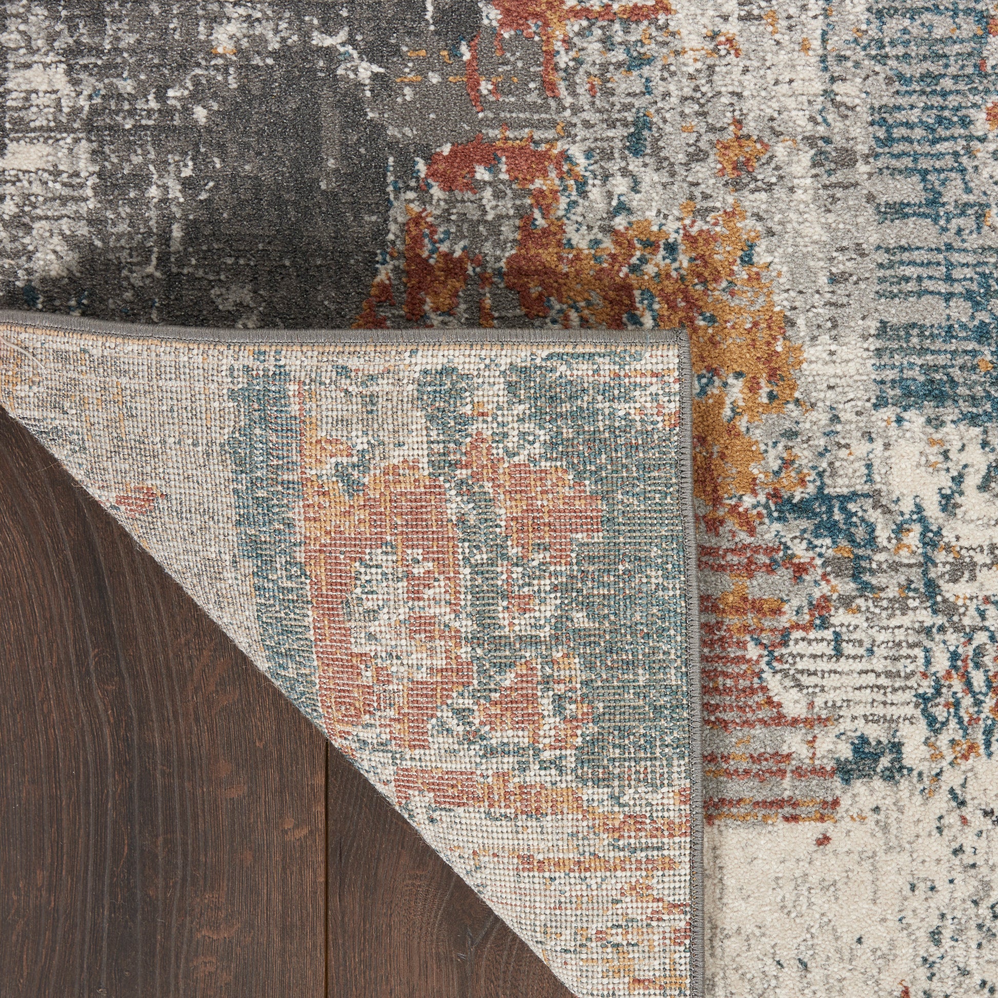 Nourison Home Tangra  Grey Multicolor  Contemporary