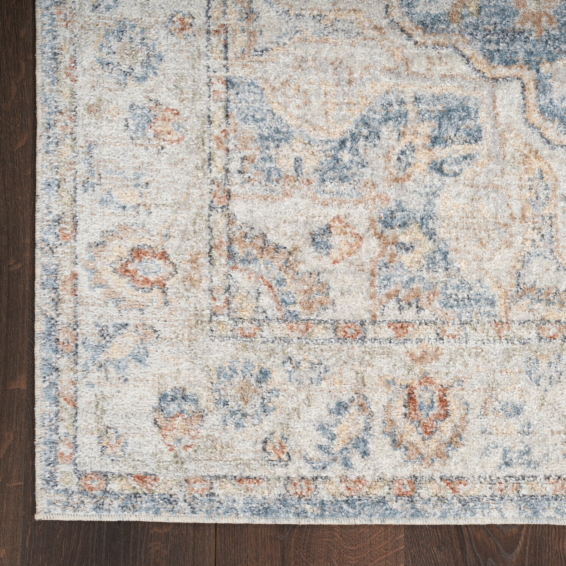 Nourison Home Astra Machine Washable  Denim Multicolor  Traditional