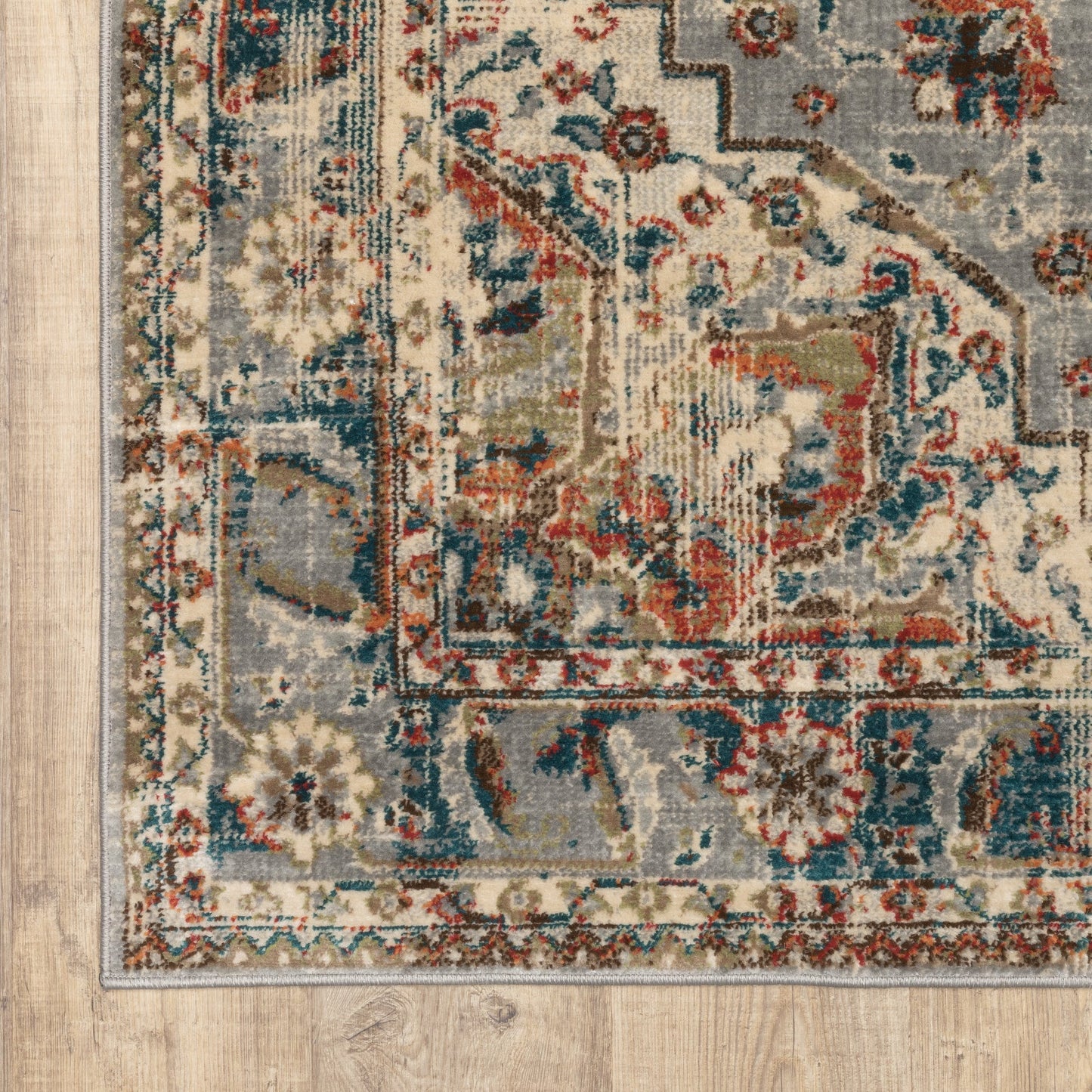 Oriental Weavers Juliette 205E3 Grey Rust Traditional Machinemade Rug