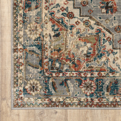 Oriental Weavers Juliette 205E3 Grey Rust Traditional Machinemade Rug