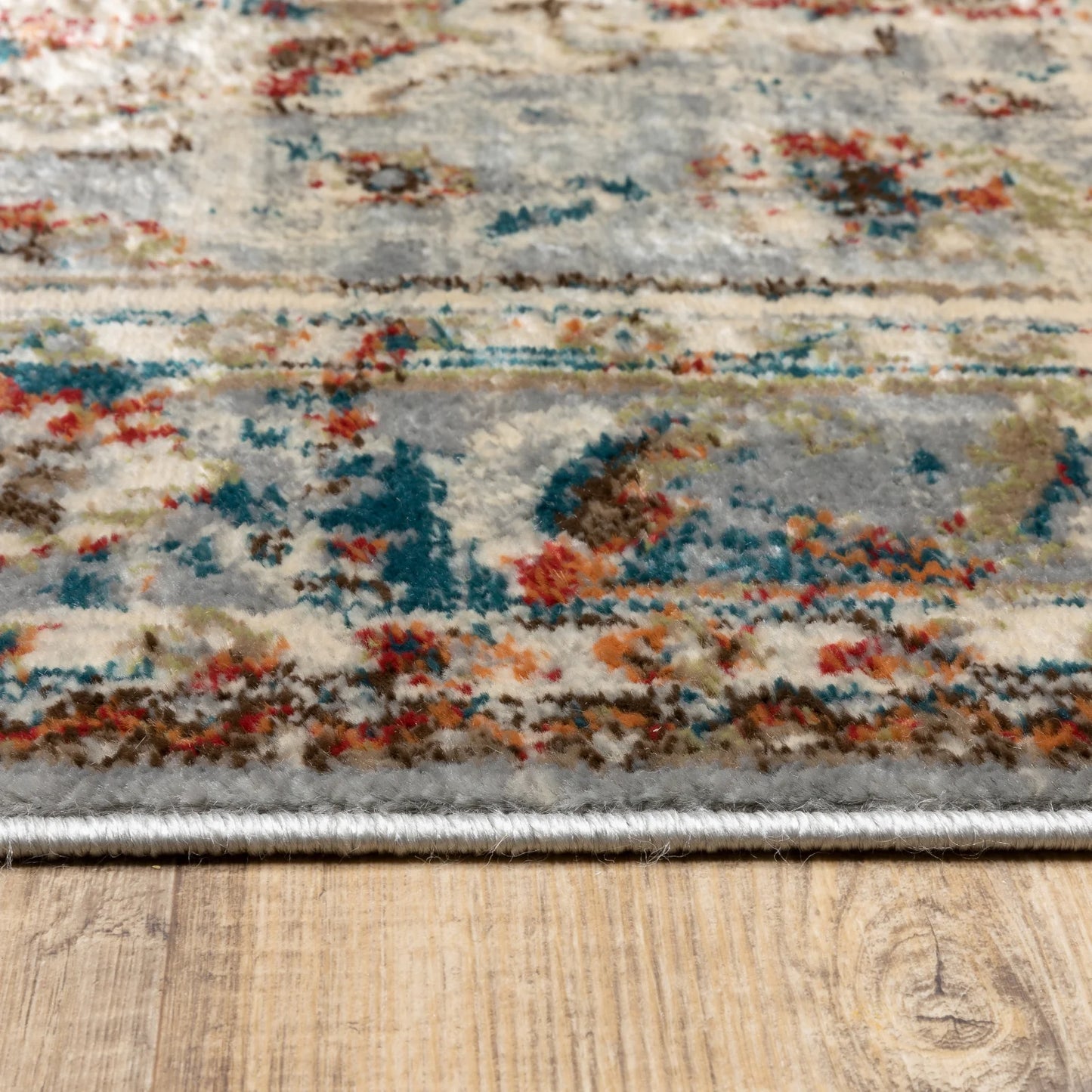 Oriental Weavers Juliette 205E3 Grey Rust Traditional Machinemade Rug