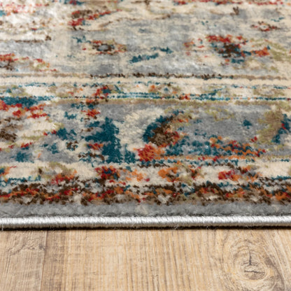 Oriental Weavers Juliette 205E3 Grey Rust Traditional Machinemade Rug