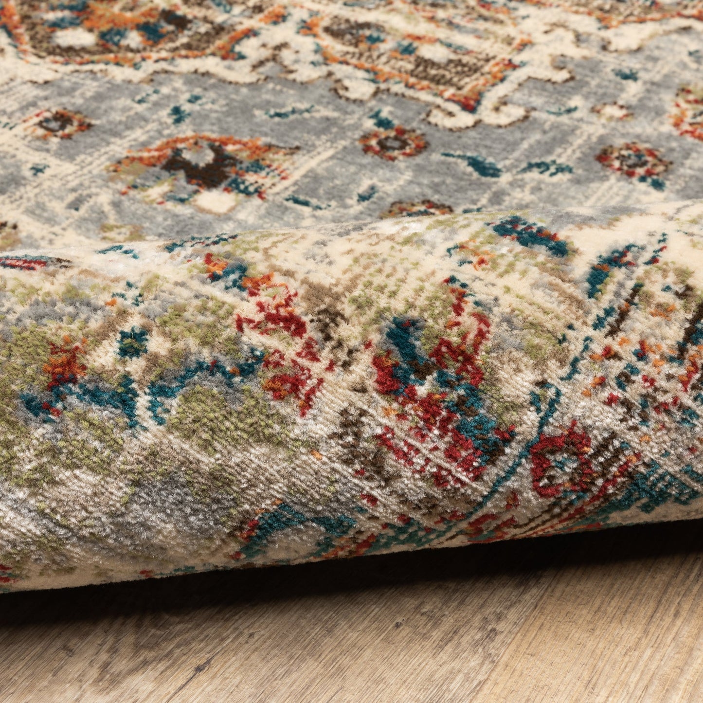 Oriental Weavers Juliette 205E3 Grey Rust Traditional Machinemade Rug