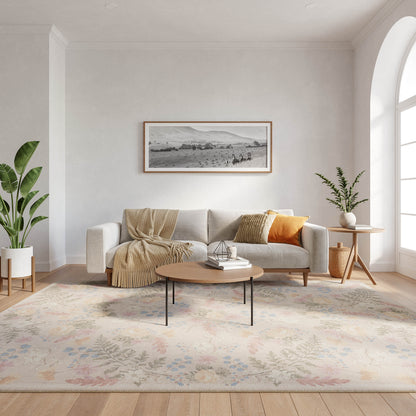 Nourison Home Botanical Washables  Beige Multicolor  Contemporary