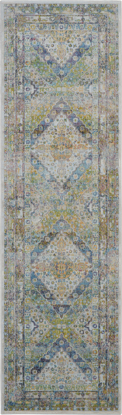 Nourison Home Ankara Global ANR07 Blue Green Traditional Power-loomed Rug
