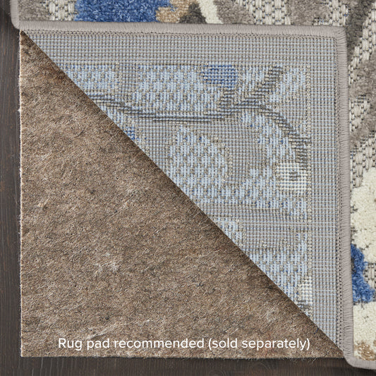 Nourison Home Aloha  Grey Multicolor  Contemporary