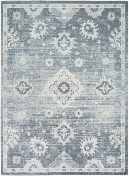 Nourison Home Astra Machine Washable ASW19 Denim Traditional Power-loomed Rug