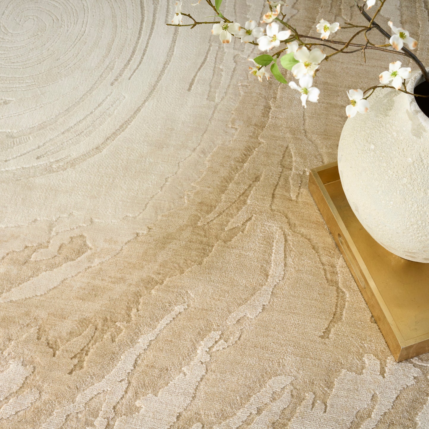 Nourison Home Brushlight  Beige Ivory  Contemporary