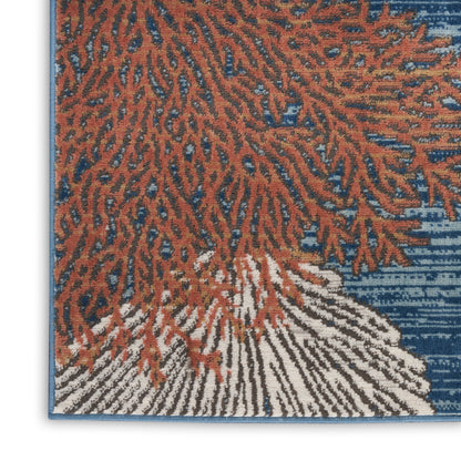 Nourison Home Seaside  Blue Multicolor  Contemporary