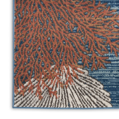 Nourison Home Seaside  Blue Multicolor  Contemporary
