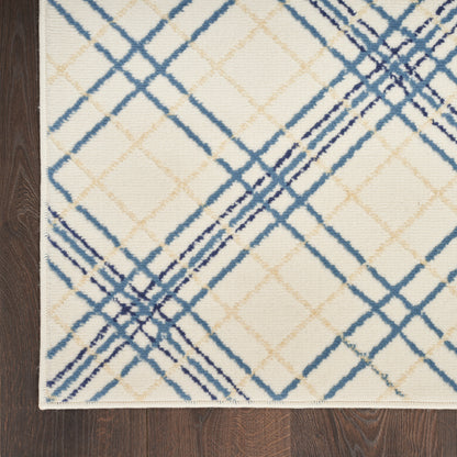 Nourison Home Jubilant  Ivory Navy  Contemporary