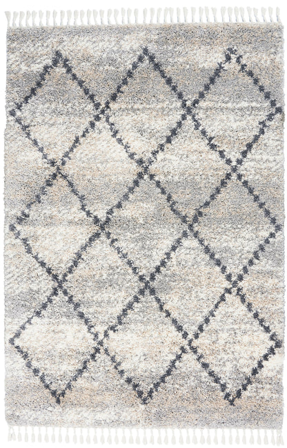 Nourison Home Oslo Shag OSL01 Silver Grey Contemporary Power-loomed Rug