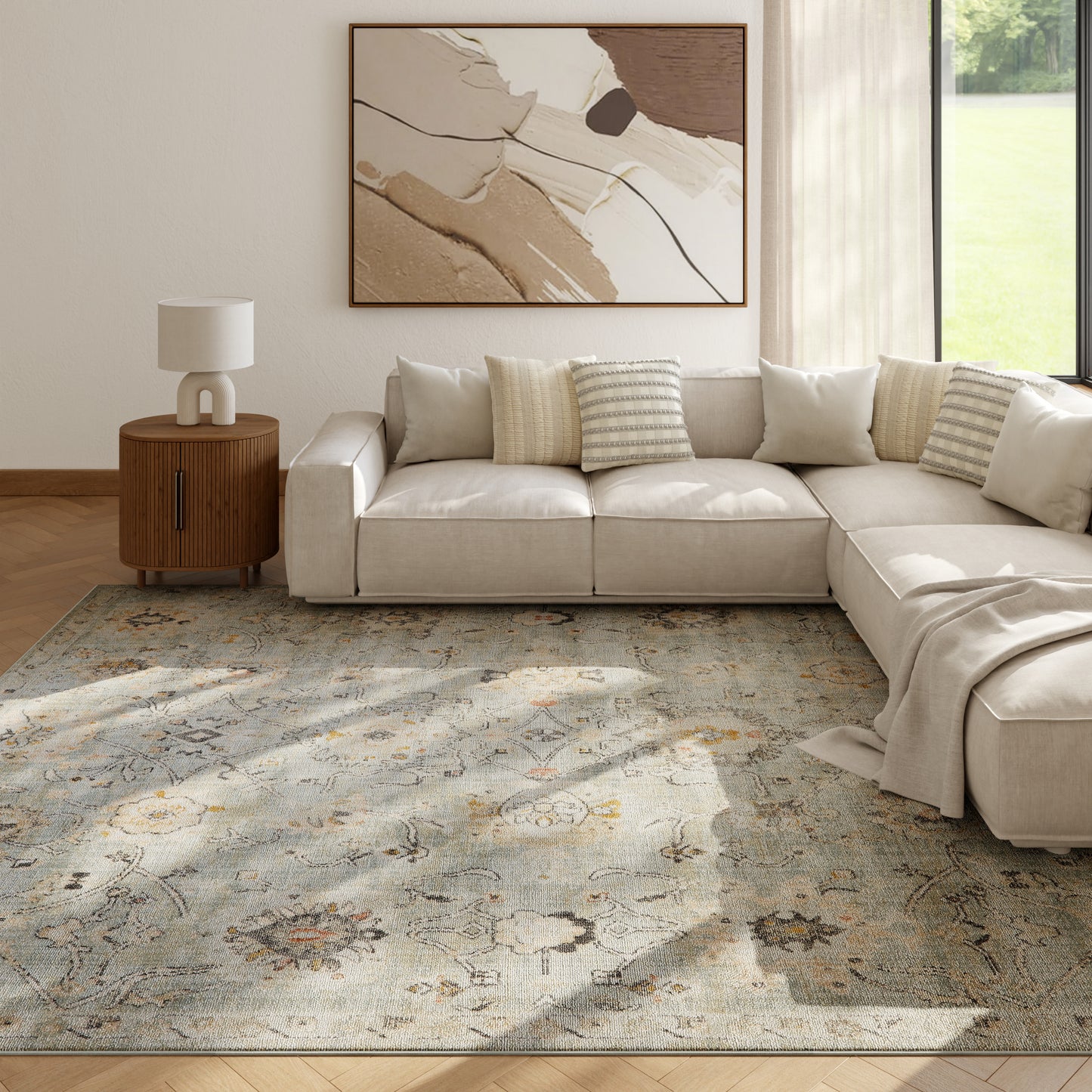 Nourison Home Oushak Home  Mint  Traditional