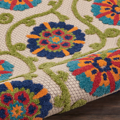 Nourison Home Aloha  Blue Multicolor  Contemporary