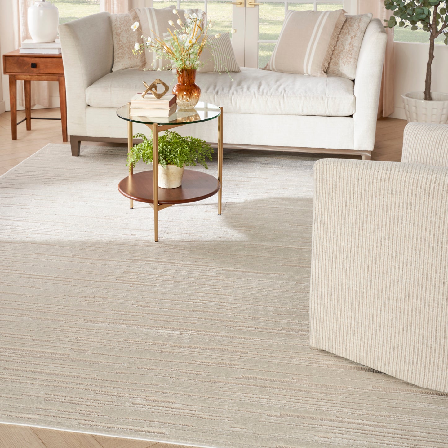 Nourison Home Care Free  Beige  Contemporary