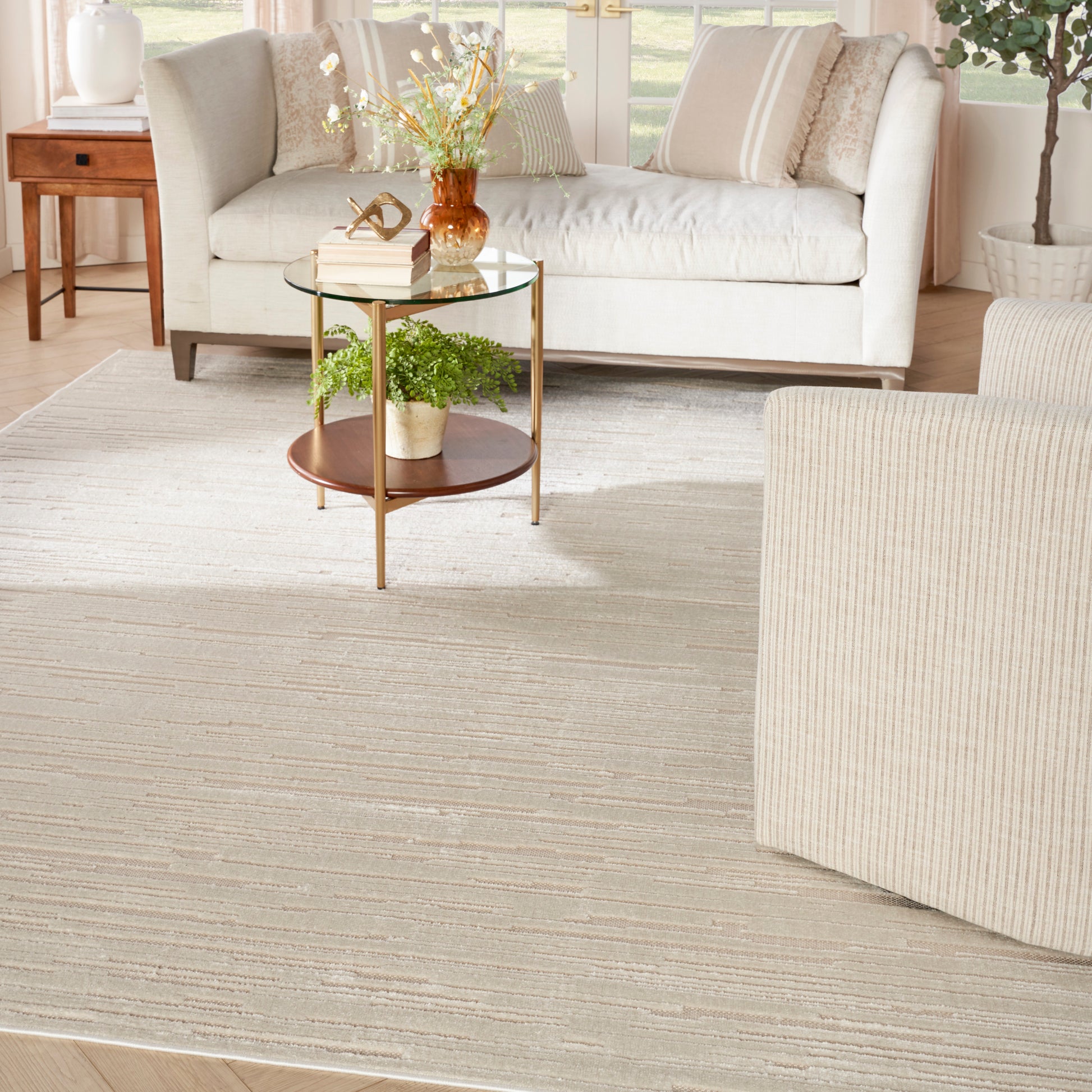 Nourison Home Care Free  Beige  Contemporary