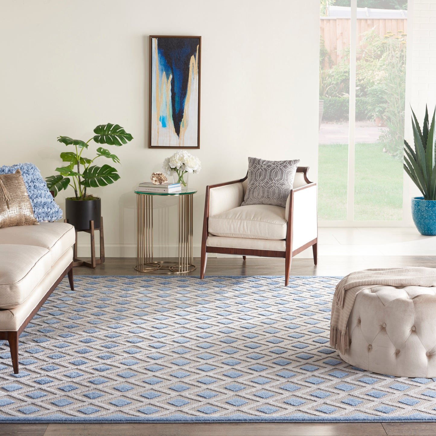 Nourison Home Aloha  Blue Grey  Contemporary