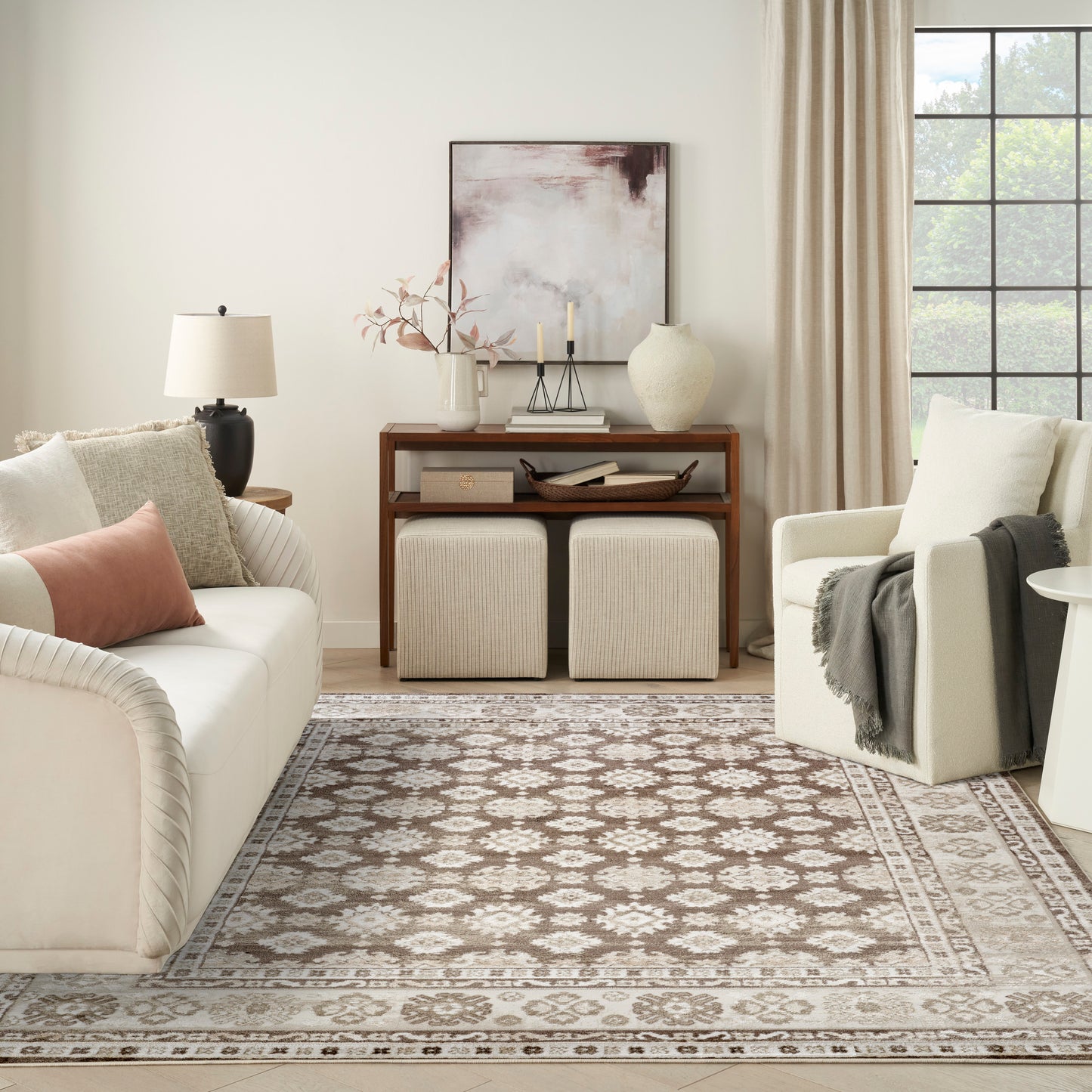 Nourison Home Dekor  Ivory Brown  Traditional