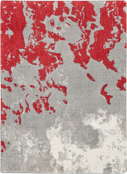 Nourison Home Twilight TWI21 Grey Red Contemporary Power-loomed Rug