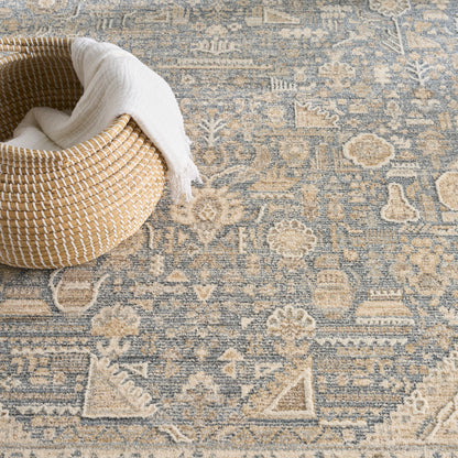 Nourison Home Retreat  Ivory Blue  Traditional