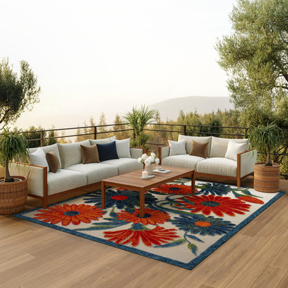 Nourison Home Aloha  Ivory Multicolor  Contemporary