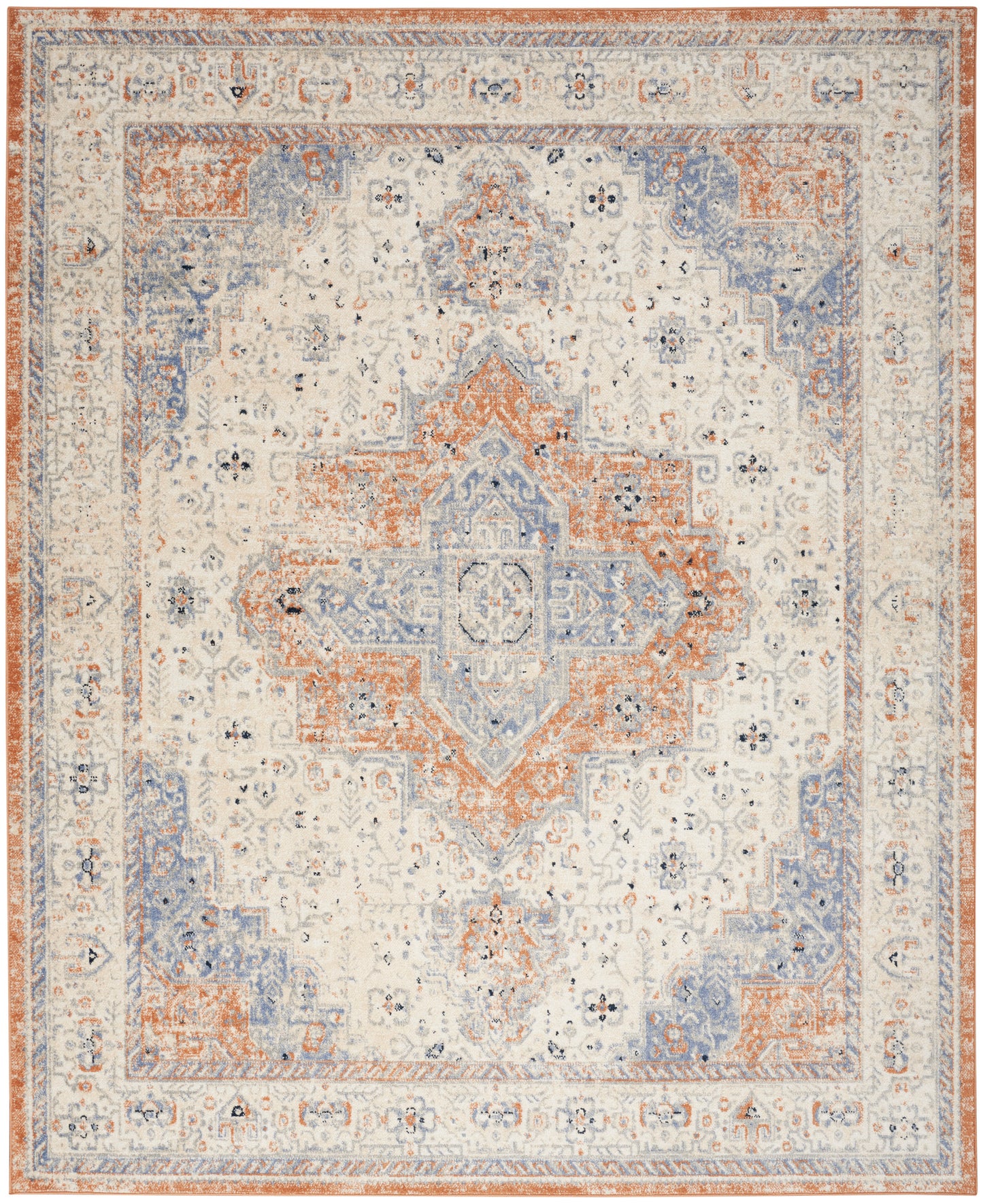 Nourison Home Nourison Essentials Persian NRE07 Beige Blue Traditional Power-loomed Rug