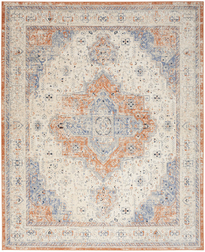 Nourison Home Nourison Essentials Persian NRE07 Beige Blue Traditional Power-loomed Rug