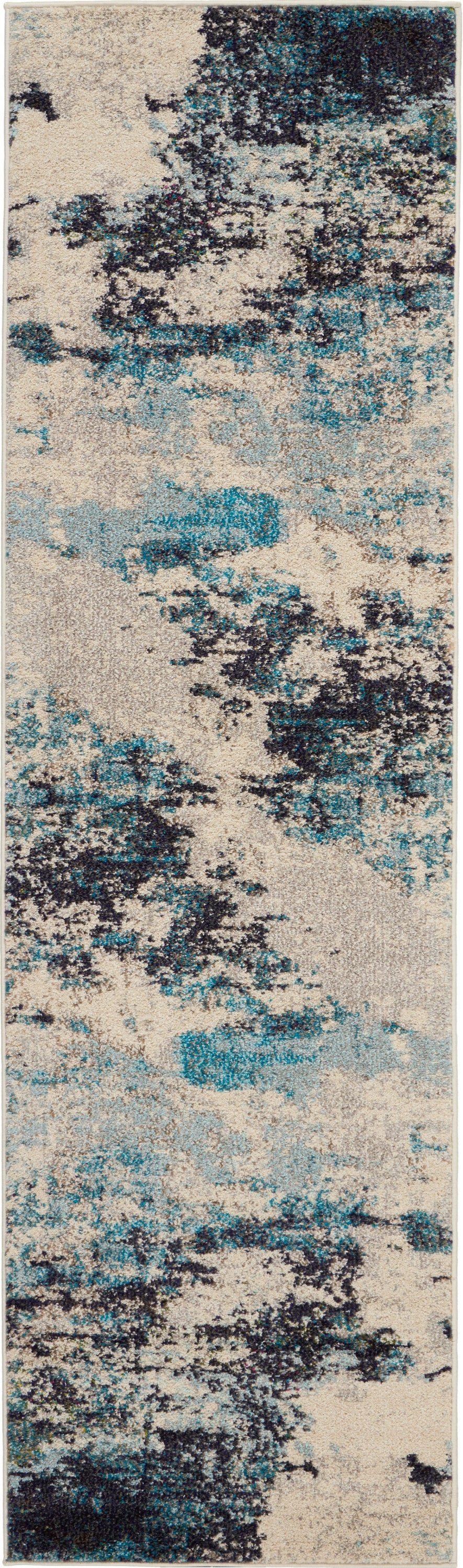 Nourison Home Celestial CES02 Ivory Teal Blue Contemporary Power-loomed Rugs