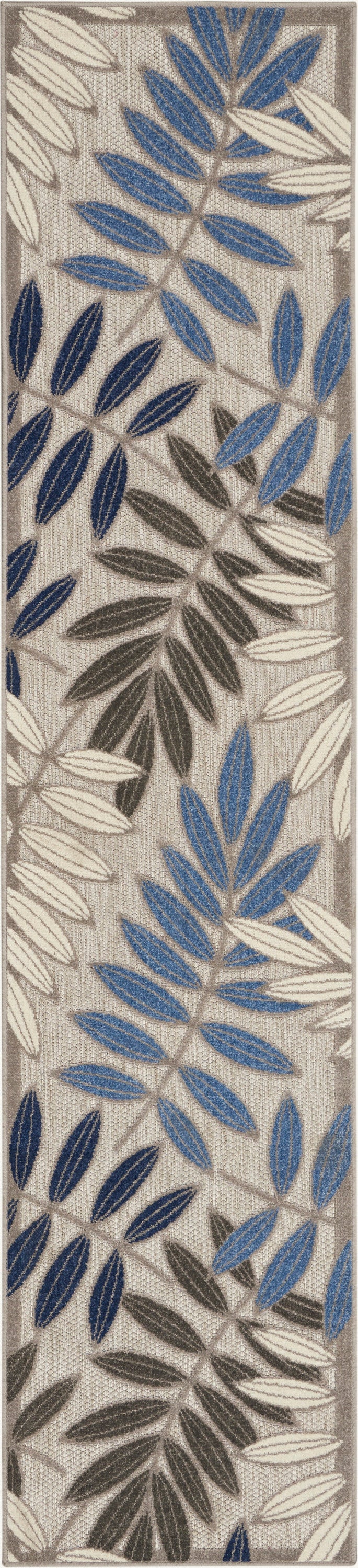 Nourison Home Aloha ALH18 Grey Blue Contemporary Power-loomed Rugs