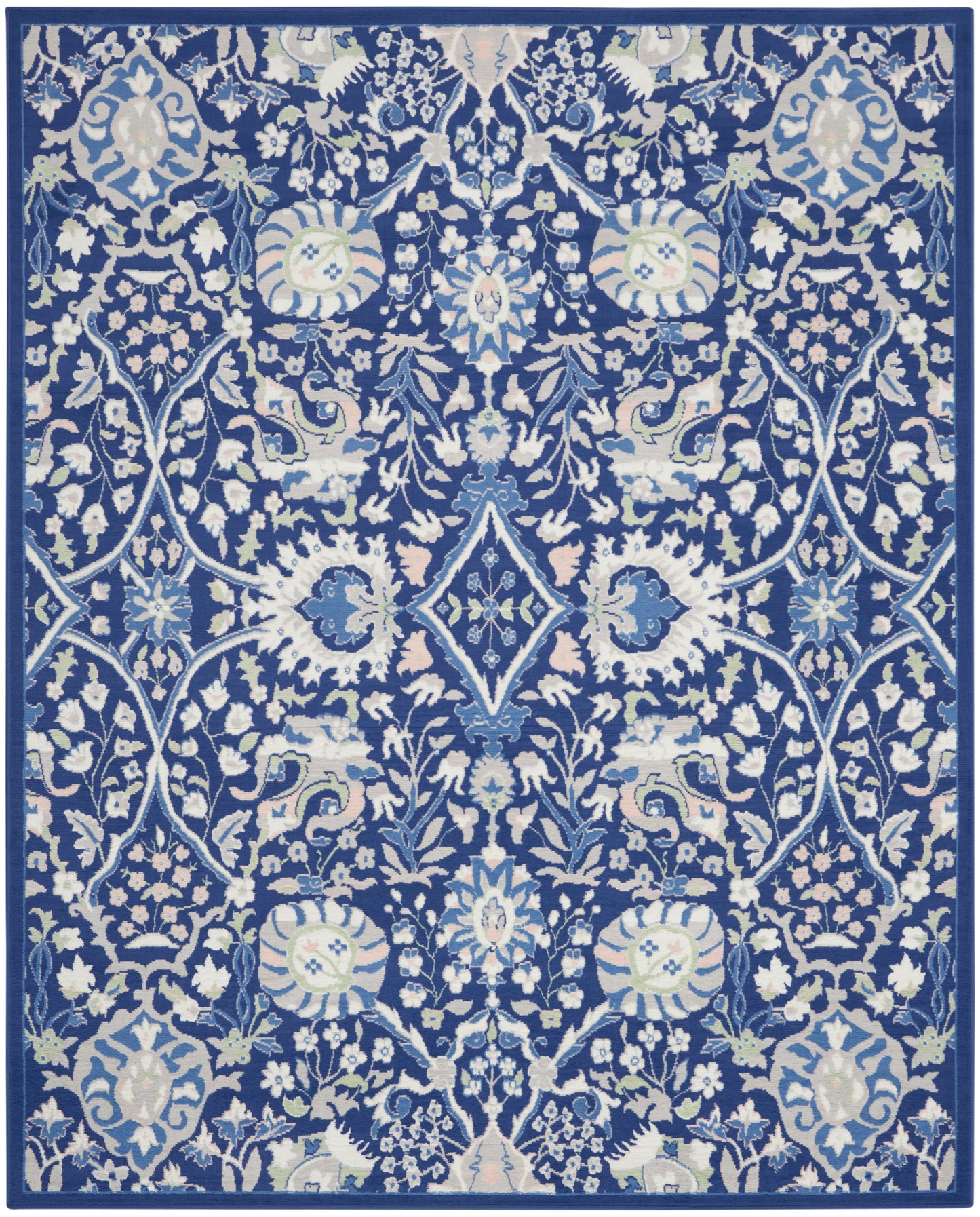 Nourison Home Whimsicle WHS10 Navy Multicolor Traditional Power-loomed Rug