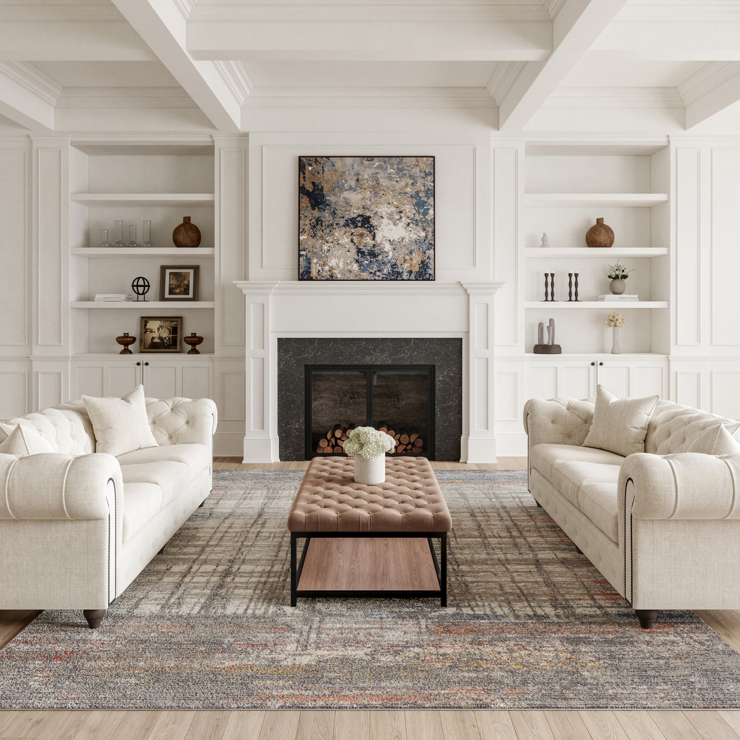 Nourison Home Rustic Textures  Grey Multicolor  Contemporary