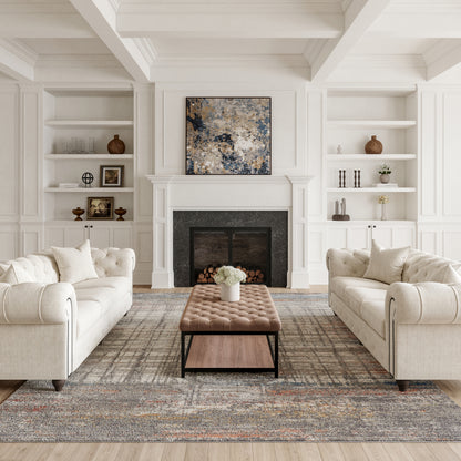 Nourison Home Rustic Textures  Grey Multicolor  Contemporary