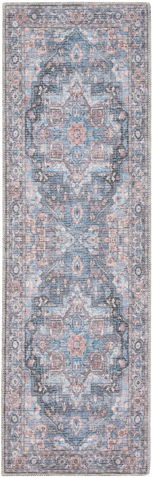 Nourison Home New Concept Washables  Light Blue Multicolor  Traditional